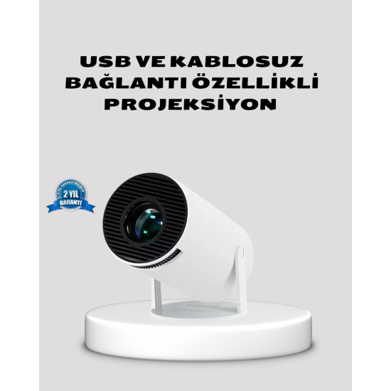 HDMI USB Bağlantılı 4K Destekli Taşınabilir Projeksiyon Cihazı HDMI USB Bağlantılı 4K Destekli Taşınabilir Projeksiyon Cihazı