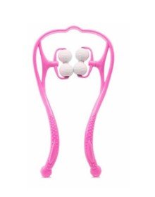 Boyun Bacak Ayak Bel Masaj Aleti Çok Fonksiyonlu Manuel 4 Tekerlekli - Pembe