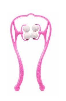 Boyun Bacak Ayak Bel Masaj Aleti Çok Fonksiyonlu Manuel 4 Tekerlekli - Pembe