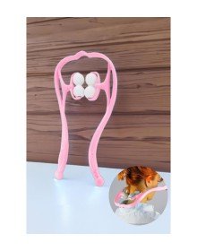 Boyun Bacak Ayak Bel Masaj Aleti Çok Fonksiyonlu Manuel 4 Tekerlekli - Pembe