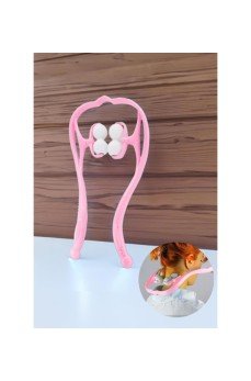 Boyun Bacak Ayak Bel Masaj Aleti Çok Fonksiyonlu Manuel 4 Tekerlekli - Pembe