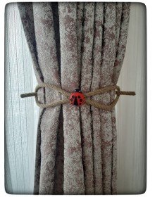 6 Adet Braçol Kanat Perde Tokası Tül Perde Tutucu Perde Süs Uğur Böceği İle Uğur Gelsin