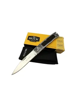 Buck Knives BK-001BRV Kamp Çakı 23 cm - Metal; Kauçuk İşlemeli Sap, Kılıflı