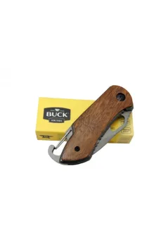 Buck X74 Çakı Ahşap 15 cm Manuel, Kemerlikli