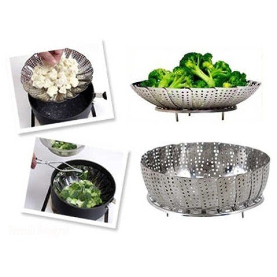 Buharda Pişirme Aparatı Haşlama Sepeti Buharda Pişirme Aparatı Haşlama Sepeti