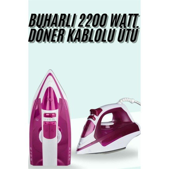 Buharlı Ütü 2200 Watt Seramik Tabanlı Taşınabilir Kablolu Ütü Buharlı Ütü 2200 Watt Seramik Tabanlı Taşınabilir Kablolu Ütü