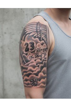 Bulutlar Melek Kanatları Geçici Dövme Şablonu Büyük Boy