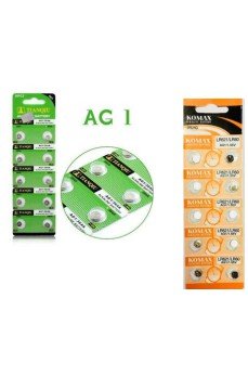 Buton Pil - Saat Lazer Hesap Makinesi Pili 10lu Paket  AG1 LR621/LR60 1.55V