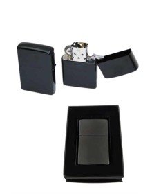 Çakmak Parlak Siyah Zippo Benzinli Çakmak Cep Boy Doldurulabilir