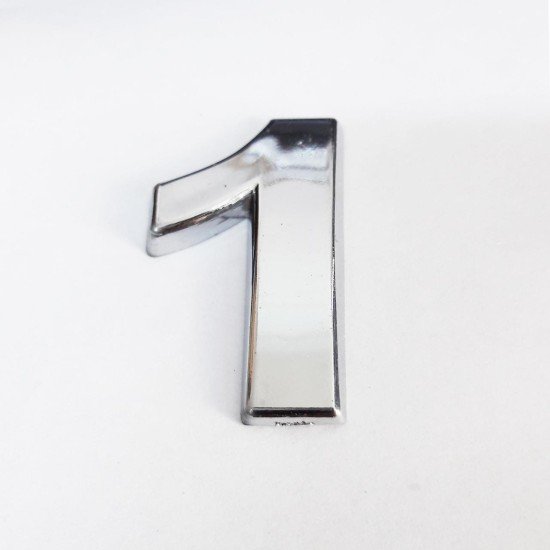 Cemax 1 Rakamı 3,75 cm Krom Yapışkanlı Cemax 1 Rakamı 3,75 cm Krom Yapışkanlı