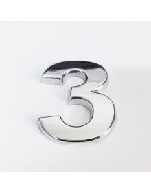 Cemax 3 Rakamı 3,75 cm Krom Yapışkanlı