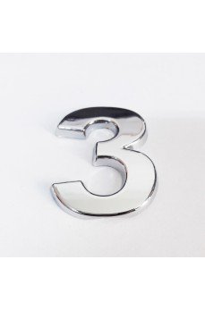 Cemax 3 Rakamı 3,75 cm Krom Yapışkanlı