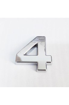 Cemax 4 Rakamı 3,75 cm Krom Yapışkanlı