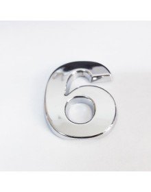 Cemax 6 Rakamı 3,75 cm Krom Yapışkanlı