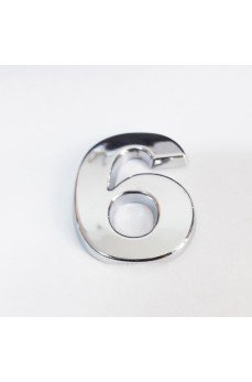 Cemax 6 Rakamı 3,75 cm Krom Yapışkanlı