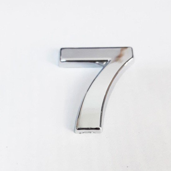 Cemax 7 Rakamı 3,75 cm Krom Yapışkanlı Cemax 7 Rakamı 3,75 cm Krom Yapışkanlı