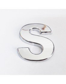 Cemax S Harfi  3,75 cm Krom Yapışkanlı