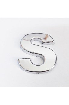 Cemax S Harfi  3,75 cm Krom Yapışkanlı