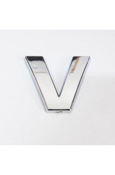 Cemax V Harfi  3,75 cm Krom Yapışkanlı