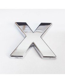 Cemax X Harfi  3,75 cm Krom Yapışkanlı