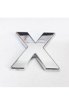 Cemax X Harfi  3,75 cm Krom Yapışkanlı
