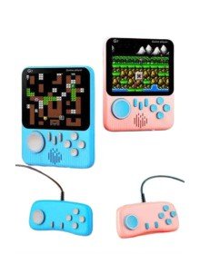 Çift Konsol 666 Adet Retro Oyun El Atarisi Taşınabilir 3.5 İnç Ekran