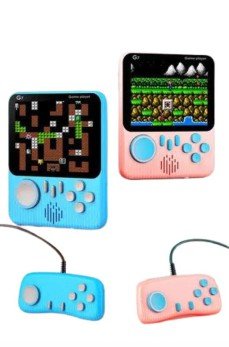 Çift Konsol 666 Adet Retro Oyun El Atarisi Taşınabilir 3.5 İnç Ekran