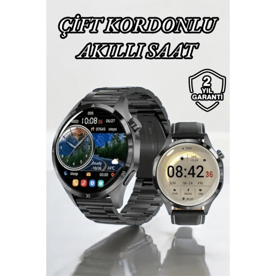 Çift Kordonlu Yüksek Çözünürlüklü Akıllı Saat Uyku İzleyici & Spor Modları