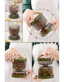 Çift Taraflı Süzgeçli  Kapaklı Zeytinlik - Suyu Süzen Zeytin Turşu Saklama Kabı