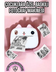 Çocuk Fotoğraf Makinesi Dijital HD Video Rulo Kağıt Baskılı Yazıcı