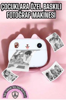 Çocuk Fotoğraf Makinesi Dijital HD Video Rulo Kağıt Baskılı Yazıcı