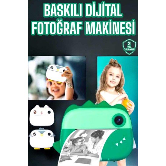 Çocuklar İçin Özel Fotoğraf Makinesi Printer Kamera Taşınabilir HD