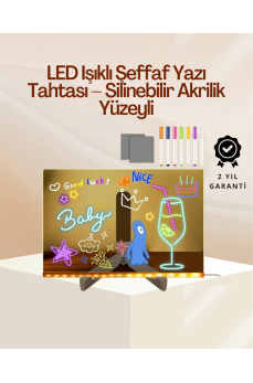Çocuklar İçin Renkli LED Mesaj Tahtası – Neon Kalemli, Eğlenceli ve Yaratıcı Yazı Panosu