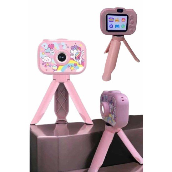 Çocuklara Özel Ayaklı Mini Fotoğraf Makinesi Dijital LCD Ekran