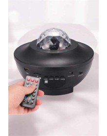 Çocuklara Özel Şarjlı Bluetooth Hoparlör Parti Led Lambası Yıldızlı Projeksiyon