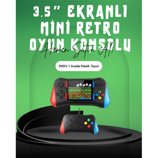 Çocukluğunuzun Oyunları Tek Cihazda – 500 Oyunlu El Konsolu