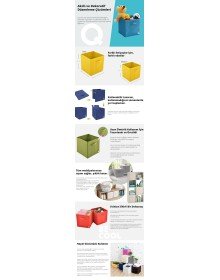 Çok Amaçlı Dolap İçi Düzenleyici Kutu - Mavi Çizgili