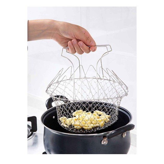 Çok Fonksiyonlu Pratik Süzgeç Katlanır - Kızartma Haşlama Aparatı -Chef Basket Çok Fonksiyonlu Pratik Süzgeç Katlanır - Kızartma Haşlama Aparatı -Chef Basket