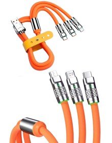 Çoklu Şarj Kablosu USB Type-C İOS Uyumlu 120W Hızlı Şarj Kablosu