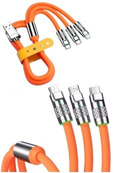 Çoklu Şarj Kablosu USB Type-C İOS Uyumlu 120W Hızlı Şarj Kablosu