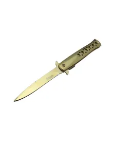 Tac-Force 1111A T-Lite Gold Kamp / Av Çakısı 23cm- Yarı Otomatik, Metal Sap, Kemerlikli
