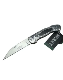 CRKT CR 0124 Kamp Çakı 20 cm - Metal Desenli Sap, Kılıflı, Kutulu