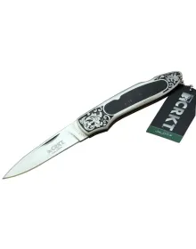 CRKT CR 0128 KHV Kamp Çakı 18 cm - Metal Desenli Sap, Kılıflı, Kutulu