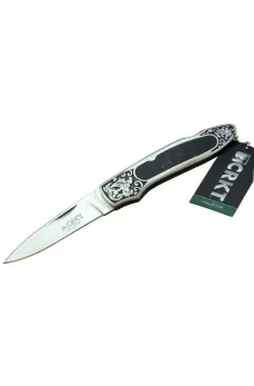 CRKT CR 0128 KHV Kamp Çakı 18 cm - Metal Desenli Sap, Kılıflı, Kutulu