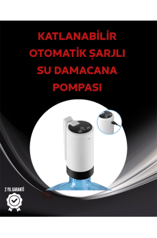 Damacana Üstü Akıllı Su Pompası | 3 Damacana Kullanım | 4W Güç | Micro USB Şarjlı | Katlanabilir & Taşınabilir
