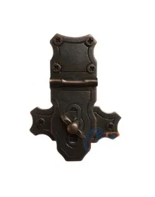 Dekoratif Anahtarlı Sandık Askısı - 40x55mm, Oksit, 100 Adet