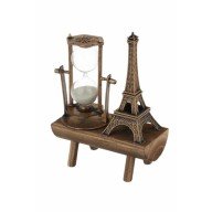 Dekoratif Eyfel Kulesi ve Kum Saati Vintage Tarzı Masa Süsü Biblo