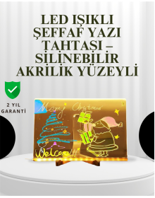 Dekoratif LED Yazı Tahtası – Silinebilir, Neon Kalemli, Planlama ve Hatırlatma İçin İdeal