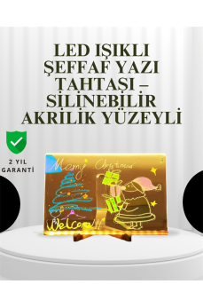 Dekoratif LED Yazı Tahtası – Silinebilir, Neon Kalemli, Planlama ve Hatırlatma İçin İdeal