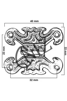 Dekoratif Sac Kelebek Menteşe - Küçük, Eskitme, 1 Adet